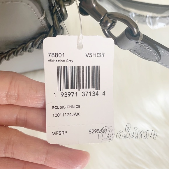 NWT Coach Signature Chain Leather Crossbody Bag - Picture 8 of 14